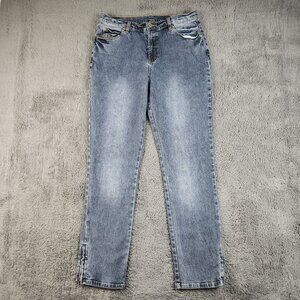 DG2 by Diane Women's Denim Straight Leg Zipper Ankle Jeans Size 10 Stretch Pants